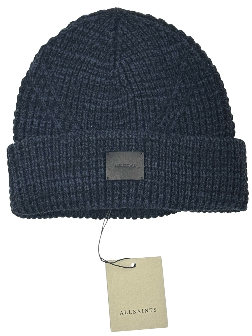 NWT AllSaints Angled Stitch Marled Beanie | One Size